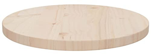 Annlera Tischplatte aus Holz Runder Desktop Dekorplatte Schutzplatte Ersatztischplatte für Esstische Couchtische oder Gartentische Modernes Design Leicht zu Reinigen Braun 40x2,5 cm