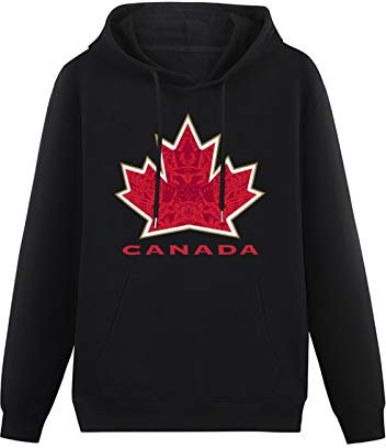 CANOEING Canada 2016 World Cup of Hockey Hoody Unisex Ptinted Hoodies Long Sleeve Men's Hooded with Pocket Black XL