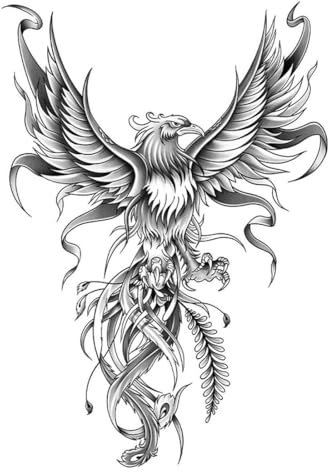 4 PCS Temporary Tattoos Tatuaggio Antiriflesso Con Ali Di Fenice, Impermeabile E Durevole, Tatuaggio Maschile E Femminile Con Succo Di Frutta