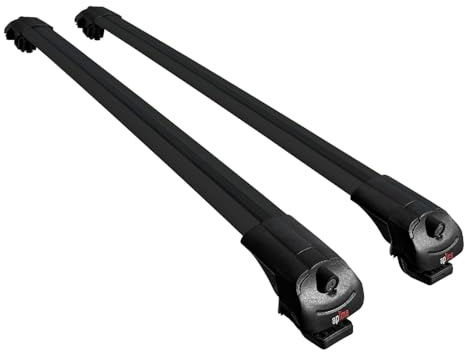 Compatible avec Renault Laguna 3 (L90) SW 2007-2015 ACE-1 Modèle Barres de Toit Railing Porte-Bagages de Voiture Aluminium Noir 2 Barres