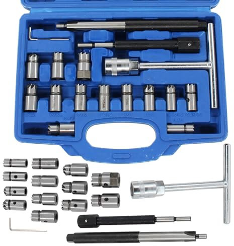 Injektoren Fräser Set Injektor Dichtsitz Werkzeug Diesel Injektoren Einspritzdüsen Dichtflächen Satz für Reinigung und Ausbesserung der Dichtflächen an Injektoren beim Wechseln der Einspritzventile