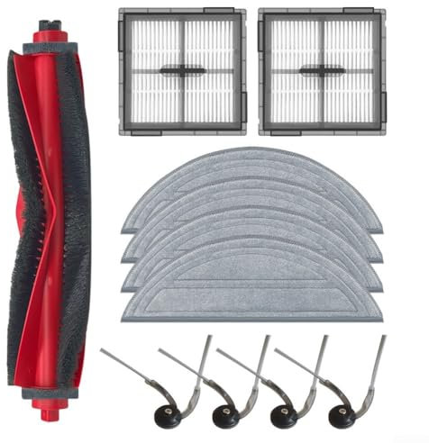Vacuum Cleaner Replacement Kit, Main Side Brush Filter Mop Cloth Kit For Roborock Q10 S5 / Q10 VF / Q10 VF+ / Q10 S5+ / Q10V / Q10V+