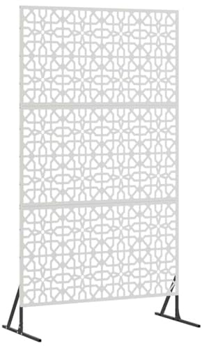 vidaXL Sichtschutz Grau 100 x 50 x 180 cm Stahl, Moderner Sichtschutz für Garten und Terrasse, Outdoor Raumteiler, rechteckiges Stahlpaneel