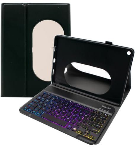 TSATAULE Custodia con Tastiera per Google Pixel 11 Pollici (2023), Tastiera Bluetooth Staccabile con Retroilluminazione Arcobaleno, Portapenne,Nero