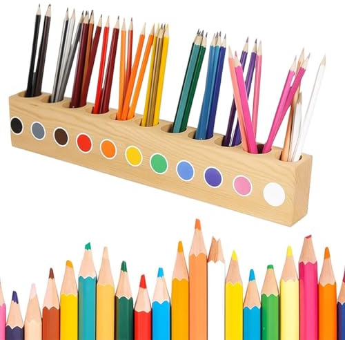 Zbozzba Stiftehalter Holz,Bleistift-Aufbewahrungsbox, Schreibtisch-Stiftehalter, Bleistiftbox,Schreibtisch-Aufbewahrungsbox, Geeignet für Schule, Büro, Zuhause