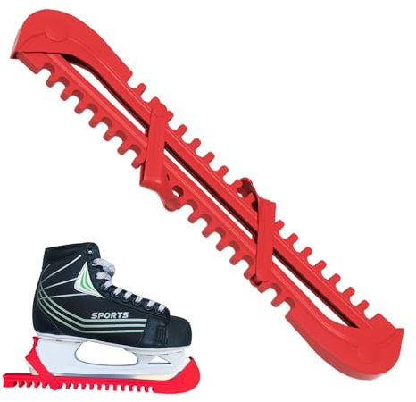 Zengjunwei Kufenschoner, 1 Paar Schlittschuhschutz, Schlittschuh Kufenschoner, Verstellbarer Eishockey Schlittschuhe Schoner, für Eiskunstlauf Eishockey Schuhe (Rot)