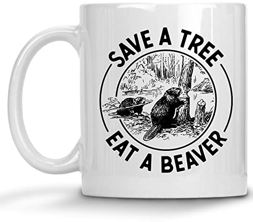 Rette Einen Baum, Iss Einen Biber Teetasse Keramik Kaffeetassen Langlebiges Kaffeetasse Für Kaffee Zuhause Tee 330Ml