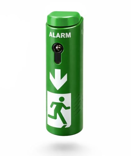 wolk Einhand Türwächter mit 98 dB Alarm, DIN EN 179 Fluchttürwächter | Türalarm für Notausgänge mit Profilhalbzylinder. Fluchttürsteuerung für Links und Rechts aus Aluminium