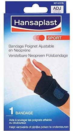 6 x Hansaplast Sport - Verstellbares Neopren - Armband - 1 Stück - schwarz
