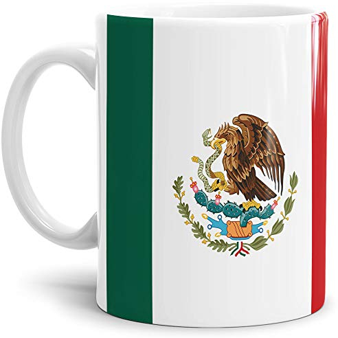 Tassendruck Flaggen-Tasse/Souvenir/Urlaub/Länder-Fahne/Kaffetasse/Mug/Cup - (Mexiko, Normal)