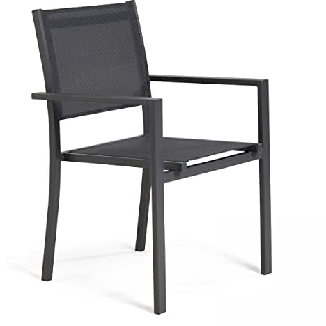 Oviala Gartensessel, Aluminium und Textilene, Grau