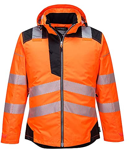 Portwest T400OBR4XL Vision Regen- und Warnschutzjacke, Größe 4XL, Orange/Schwarz