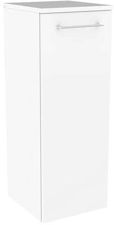 FACKELMANN Midischrank Lima/Badschrank mit Soft-Close-System/Maße (B x H x T): ca. 30 x 81 x 32 cm/Türanschlag frei wählbar/Korpus: Weiß/Front: Weiß Hochglanz