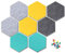 Yoillione Pin Board Hexagon Felt Board Tiles Self Adhesive Notice Board for Home and Office, Grey Bulletin Board Sticky DIY Memo Boards for Wall Hecorative with 20 Push Pins (Colourful A)