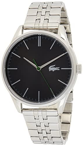 Lacoste Analog Quarzuhr für Herren Kollektion Vienna mit Silbernes Edelstahlarmband - 2011073