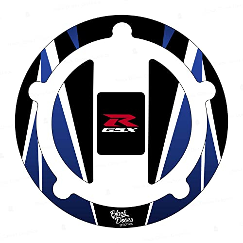 BLACK DOVES GRAPHICS 3D Tankdeckel 5-Loch, Schwarz, Harz, Motorradaufkleber, Suzuki GSX R 600 650 750 1000 1250 1300 GSXR, Metall, Kunststoff, Glas