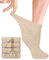 Fiera Besa Diabetiker Socken Damen mit Lycra, 4 Paar, Knöchelhoch Bambus-Viskose Socken, Superweiche, Dünne und ohne Naht Bambus-Viskose socken für den Alltag, 35-38 und 39-42 (39-42, Hellbeige)