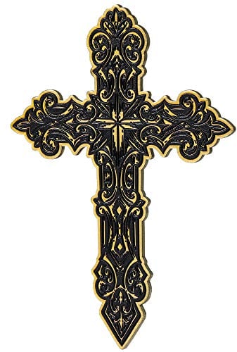 KADAX Metallkreuz, Gold Kreuz aus Edelstahl mit Loch, modernes Kreuz für Kühlschrank, Tiefkühltruhe, Kruzifix für Wand, Schnur, Kette, Dekogegenstände, tolle Geschenksidee (Mit Magnet)