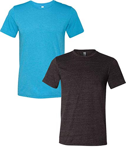 Bella + Canvas Unisex Crew Neck Triblend Short Sleeve Tee, Aqua/Charcoal, S