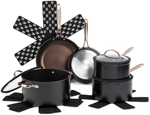 Thyme & Table Non-Stick 12-Piece Signature Cookware Set - Rose Gold