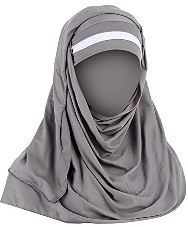 Zhiyao Damen Muslim Hijab Kopftuch Schal arabischen Hijab Elegante einfarbige islamische Gebet leichte Kopftuch Wrap Schal Indien Hut Muslimischen Beanie Wrap Cap