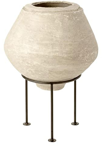 Paris Prix Cache-Pot Déco sur Pied Chad 55cm Blanc