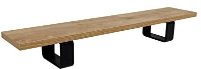 furni24 Monitorständer Holz,Laptop Computer Ständer,Bildschirmständer, Holz Display Stand for Laptop, Erhöhungständer (105x20x14h, Eiche)