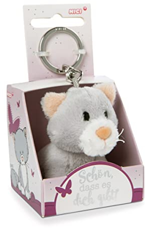 NICI Porte-clés Chat « Schön, DASS ES Dich gibt! » 6 cm dans Une boîte Cadeau