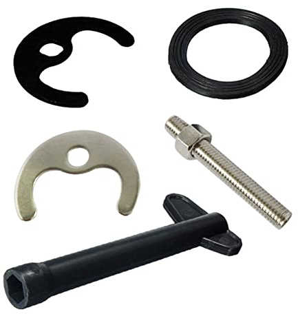 SPORTARC Monoblock Waschbecken & Spülbecken Mischbatterie Wasserhahn Klemme Halterung Kit 1 Bolzen M12 Wasserhahn Befestigungsset Bolzen Unterlegscheibe Schraubenschlüssel Platte Set