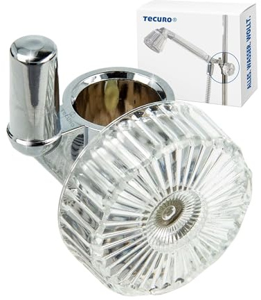 tecuro Zapfenschieber | Gleitschieber | Stangenschieber | Gleiter | mit Zapfen Ø 10 mm | für Wandstangen | Brausestangen mit Ø 18 mm Rohr | Aufnahme für Duschkopf | Kunststoff verchromt | 66118S
