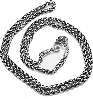 ANAZOZ Halskette Männer Silber 70 cm, Kette Ohne Anhänger Damen Weizenkette 4mm Breit Silber