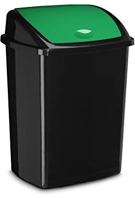 CEP Poubelle à Couvercle Basculant Plastique 50L, Plastique, Vert