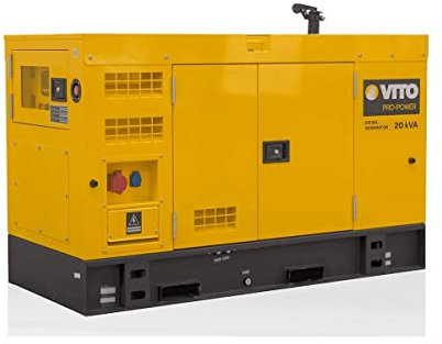 Generator 20 kVA, 16 kW, Diesel, dreiphasig, einphasig, AVR ATS, automatischer Start, Laufzeit 17 h, Vito Professional