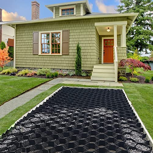 Pealihuy Stabilisation Geo Grid Allée Grille De Gravier 2 Pouces De Haut pour Jardin/terrasse/arrière-Cour,2mX5m (6.5ftX16.5ft)