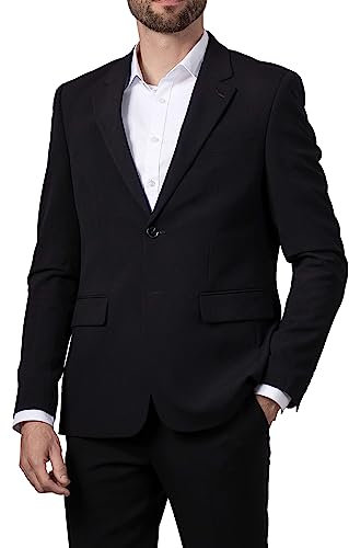 Hirschthal Business Anzugsakko Herren 2-Knopf Sakko Regular Fit - mit Kleidersack - Sakko Schwarz 50