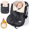 Orzbow Fußsack Babyschale Winter,Universell Einschlagdecke Babyschale mit Verstellbarem Kragen,Warmes Berbervlies Futter,Reißverschluss,passend für Maxi-Cosi,Cybex,Römer usm (Dunkelgrau)