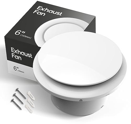 Bathroom Extractor Fan 150mm, Silent Bathroom Fan-Airflow 310m³/h Extractor Fan, Strong Airflow Wall Mounted Vent Fans, Ventilation Blower for Bathroom Attic Window Basement (6 inch / 220V)