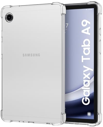 MoKo Funda Compatible con Samsung Galaxy Tab A9 8,7 Pulgadas 2023 (SM-X110/SM-X115/SM-X117), Ultra Delgado Estuche Carcasa TPU Transparente Flexible Trasera de Goma Esmerilada, Cristal Claro