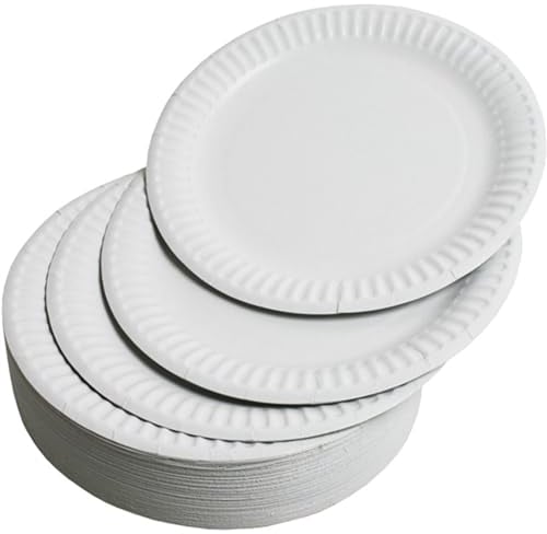 100-Pack White Paper Plates - Premium Quality Disposable Dinnerware - Perfect for Parties, Events, and Everyday Use - Durable, Microwave-Safe, and Biodegradable (9 Inch - 23 cm)