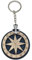 12 PZ CIONDOLO PORTACHIAVI ROSA DEI VENTI LEGNO D.4,4 CM H TOT. 11,5 BOMBONIERA TEMA MARE - IDEA REGALO