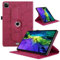 TEDTIKJT Coque pour Tablette iPad Air 13 2024 2025/iPad Pro 12.9 Pouces 2022/2021/2020/2018(6e/5e/4e/3e Génération) Etui Rotatif 360 Housse PU Cuir Flip Protection Cover Case,Rouge Arbre