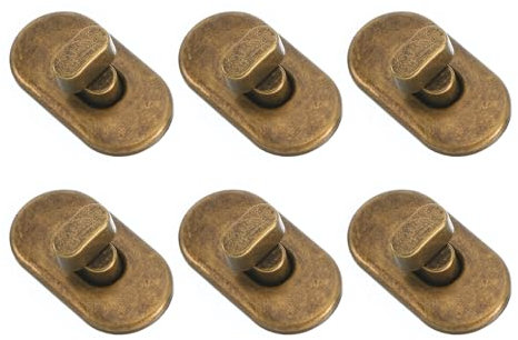 QUARKZMAN 6pcs Tourner Verrouillage Fermoir, Alliage Porte-monnaie Fermetures Ovale Torsion Attaches Sac Matériel Accessoires pour Cuir DIY Sac Main Portefeuille Artisanat, Bronze