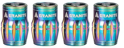 Granite Juicy Nipple Ventilkappe mit Ventilkern-Entfernungsfunktion, Reifenventilkappen Staubschutz für Fahrräder und Fahrzeuge, Langlebige Legierung Schrader-Ventilkappe, 4er-Set (Oil Slick)
