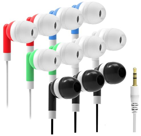 XOSDA Confezione da 50 auricolari multicolore per aule, per bambini, studenti, scuole, ospedali, hotel, biblioteche, musei (XPG101, 50 misti)