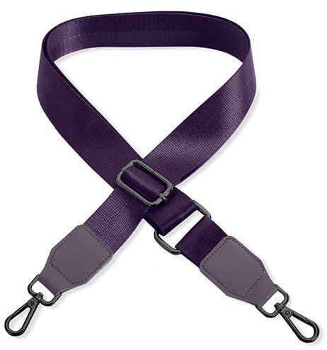 Schultergurt für Handtasche Laptoptasche - Brombeere [Metallfarbe: Schwarz] - Länge verstellbar 89-142 cm - Breite 3,8 cm - Ersatz Gurt Band Schulterriemen Strap Umhängegurt für Laptoptasche