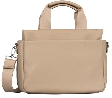 TOM TAILOR Rella Damen Shopper Umhängetasche Reißverschluss Mittelgroß Beige