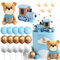 Roaring Good Time Blau Teddybär Tortendeko für Taufe Junge 1 Jahr - Kuchen Dekoration für Hochzeit, Babyshower, Geburtstag Party