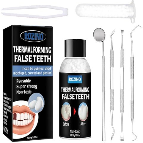 Empaste Dental,Dientes Postizos,Resina Para Dientes,Kit De Reparación Dental Temporal,Arreglo de cosplay de Halloween,para Reparación Dentadura Postiza Dientes Rotos Faltantes