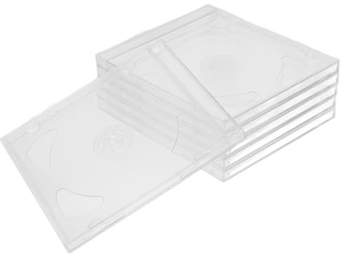 Warmhm 6pezzi Custodia Trasparente Per Cd Custodie in Plastica Per Cd Jewel Porta Dischi Singolo Custodia Per Vuota Scatola Espositiva Per Dvd Organizer Per Jewel Protezione Da Graffi