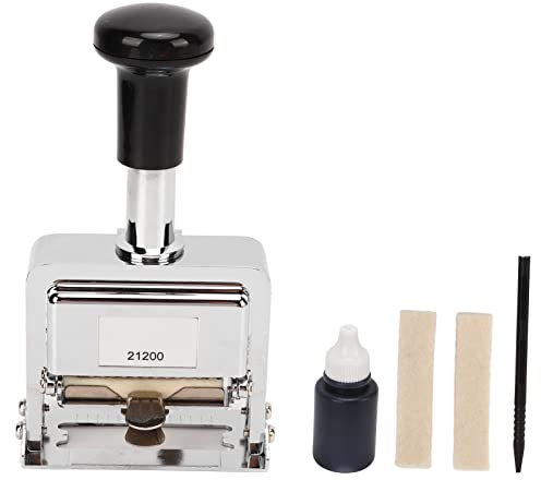 Lybunair 12-stelliger selbstfärbender automatischer Nummernstempel mit Griff für Bankwesen, Medizin und Buchhaltung